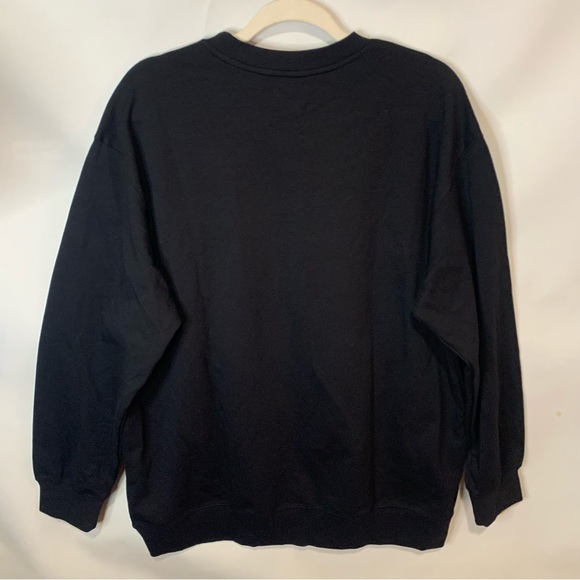 Vintage Poppy Flowers Sweatshirt Black NWOT - Size XL Unisex - Picture 5 of 9